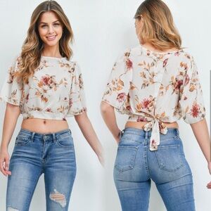 Floral Print Women's Crop Top